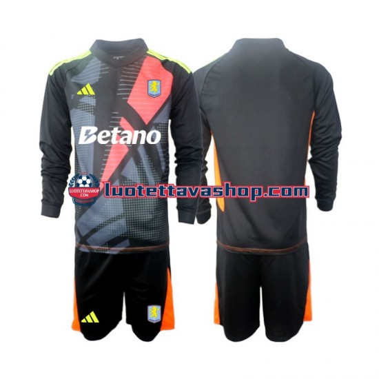 Lapset Aston Villa Maalivahdin 2024-2025 Pitkähihainen Fanipaita ,Koti