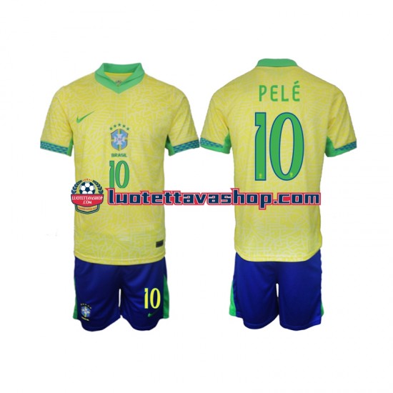 Lapset Brasilia PELE 10 2024 Lyhythihainen Fanipaita ,Koti