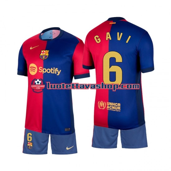 Lapset FC Barcelona Gavi 6 2024-2025 Lyhythihainen Fanipaita ,Koti