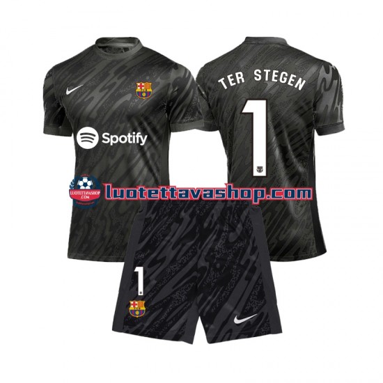 Lapset FC Barcelona Maalivahdin Ter Stegen 1 2024-2025 Lyhythihainen Fanipaita ,Kolmas