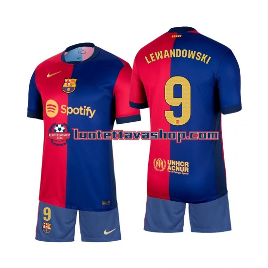 Lapset FC Barcelona Lewandowski 9 2024-2025 Lyhythihainen Fanipaita ,Koti