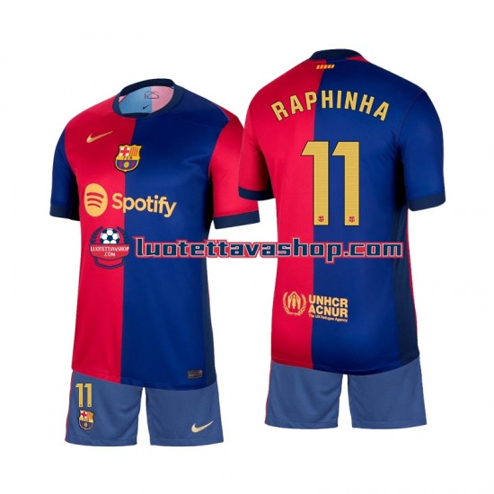 Lapset FC Barcelona Raphinha 11 2024-2025 Lyhythihainen Fanipaita ,Koti