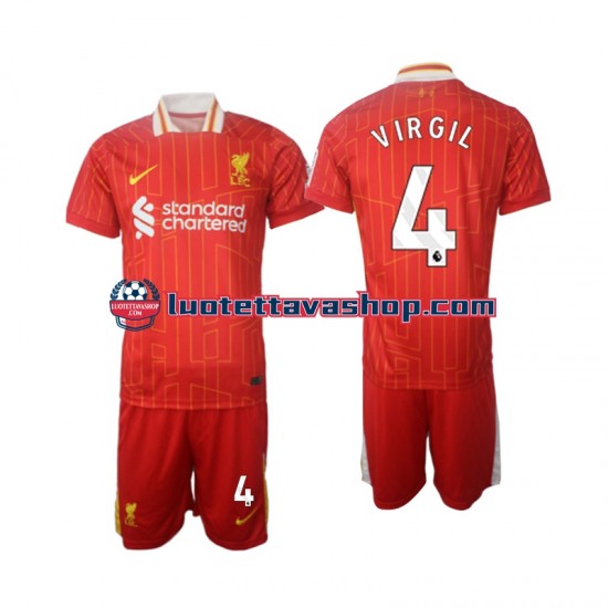 Lapset Liverpool Virgil 4 2024-2025 Lyhythihainen Fanipaita ,Koti