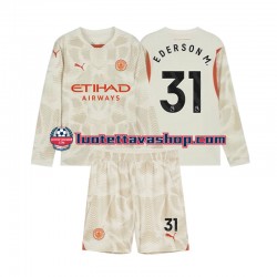 Lapset Manchester City Maalivahdin Ederson Moraes 31 2024-2025 Pitkähihainen Fanipaita ,Kolmas