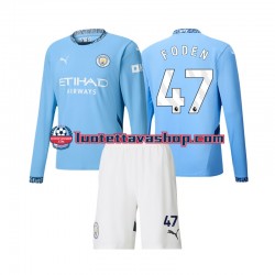 Lapset Manchester City Phil Foden 47 2024-2025 Pitkähihainen Fanipaita ,Koti