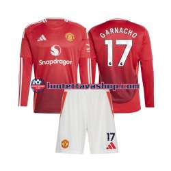 Lapset Manchester United Alejandro Garnacho 17 2024-2025 Pitkähihainen Fanipaita ,Koti