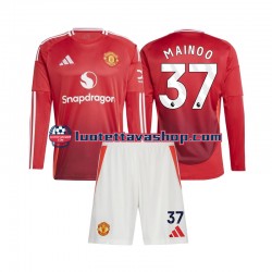 Lapset Manchester United Kobbie Mainoo 37 2024-2025 Pitkähihainen Fanipaita ,Koti