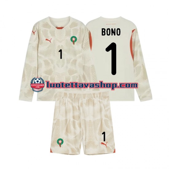 Lapset Marokko Maalivahdin Yassine Bounou 1 2024 Pitkähihainen Fanipaita ,Vieras