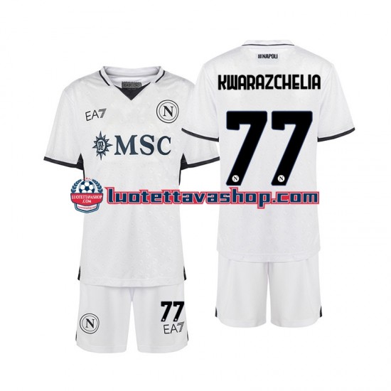 Lapset Napoli Khvicha Kvaratskhelia 77 2024-2025 Lyhythihainen Fanipaita ,Vieras