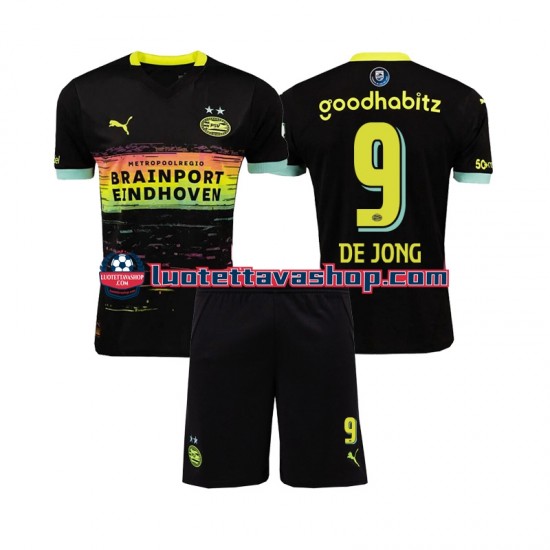 Lapset PSV Eindhoven DE JONG 9 2024-2025 Lyhythihainen Fanipaita ,Vieras
