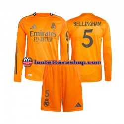 Lapset Real Madrid Jude Bellingham 5 2024-2025 Pitkähihainen Fanipaita ,Vieras