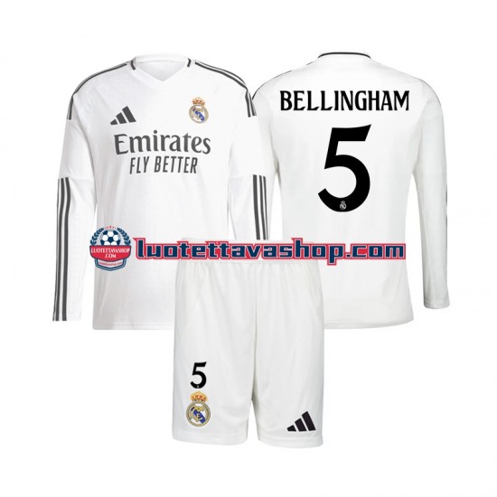 Lapset Real Madrid Jude Bellingham 5 2024-2025 Pitkähihainen Fanipaita ,Koti