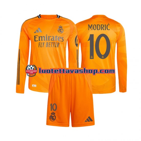 Lapset Real Madrid Luka Modric 10 2024-2025 Pitkähihainen Fanipaita ,Vieras