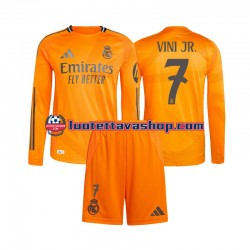 Lapset Real Madrid Vinicius Junior 7 2024-2025 Pitkähihainen Fanipaita ,Vieras