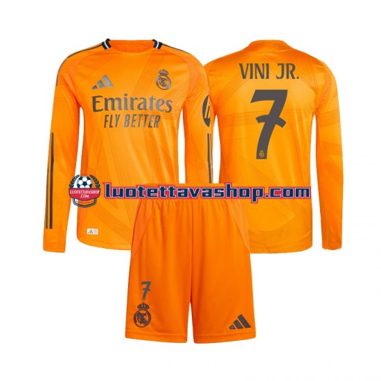 Lapset Real Madrid Vinicius Junior 7 2024-2025 Pitkähihainen Fanipaita ,Vieras